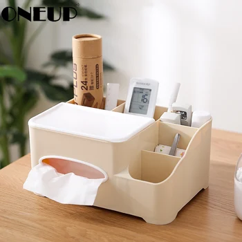 

ONEUP Makeup Organizer Bathroom Waterproof Tissue Box Jewelry Necklace Nail Polish Home Desktop Bathroom Organizer Napkin Box