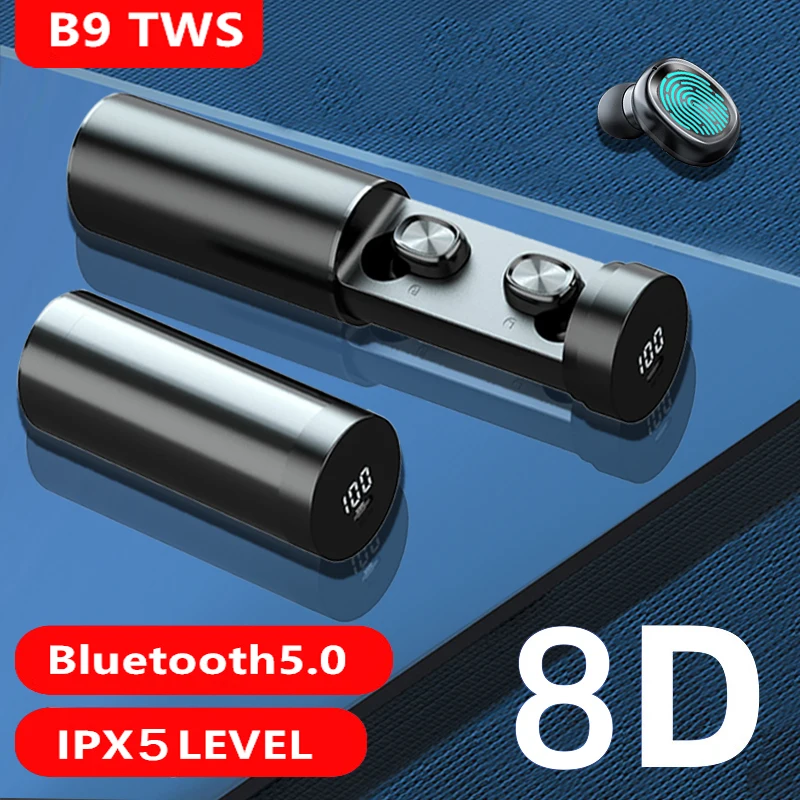Беспроводные наушники B9 TWS с микрофоном игровая Музыкальная гарнитура 8D HIFI