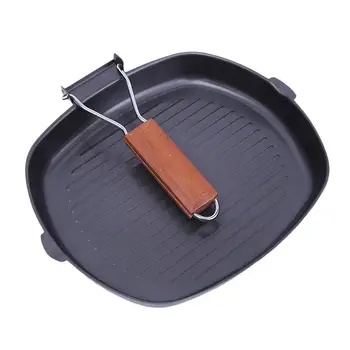 

High Quality 20/24/28cm Pan Griddle Easy Clean Frying Non-stick Skillet Steak Meat Foldable Handle Cast Iron BBQ Kitchen
