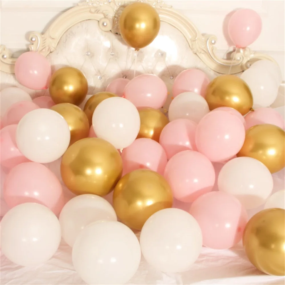 18 шт., 10 дюймов, 10 дюймов, золотые, серебряные, розовые металлические латексные шарики для свадебного украшения, матовые гелиевые шарики, украшение для дня рождения, для взрослых