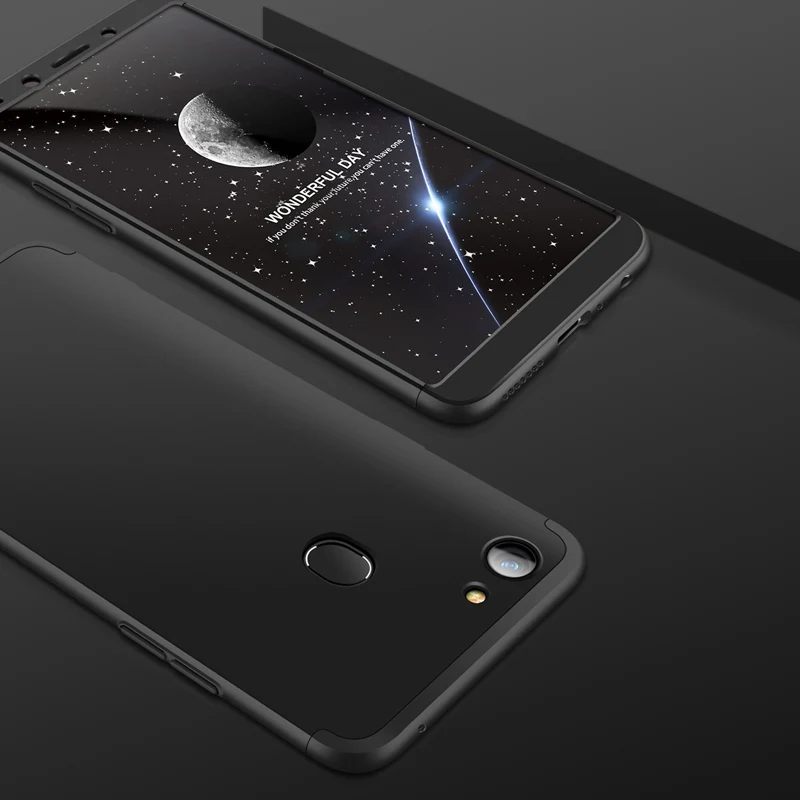 UPaitou полный чехол s для OPPO F5 чехол Роскошный 3 в 1 жесткий чехол для OPPO F5/A73 задняя крышка для телефона - Цвет: Черный
