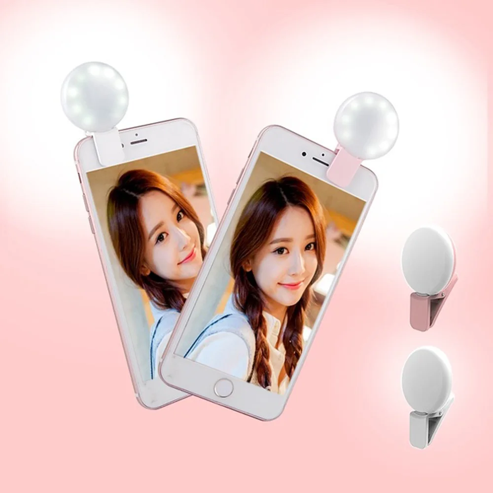 Светодиодная лампа для селфи с регулируемой яркостью портативная iPhone iPad Android