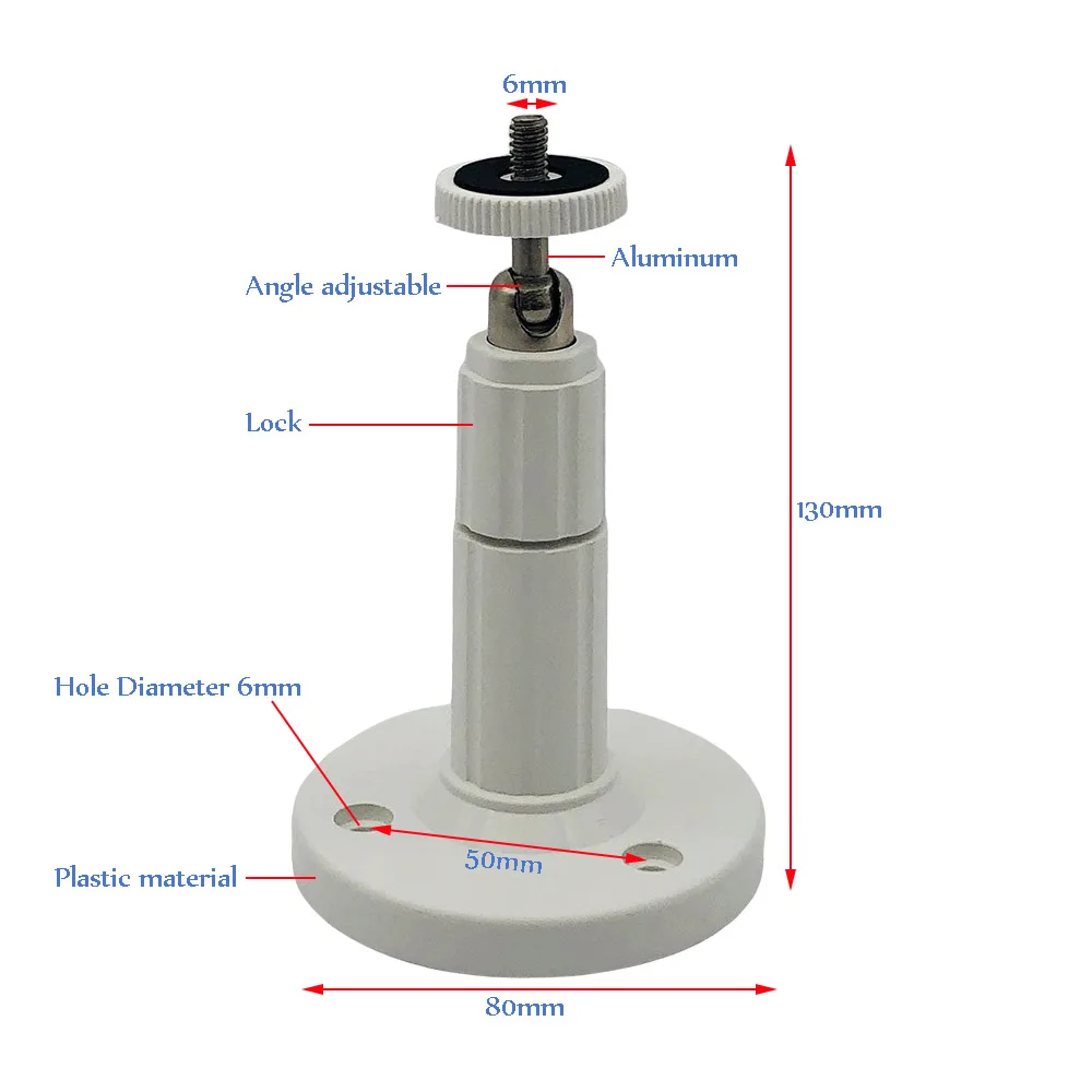 OwlCat Mini CCTV Camera Bracket Stand for Security Surveillance Bullet Indoor Outdoor Cam Ceiling Wall Mount Aram Plastic White