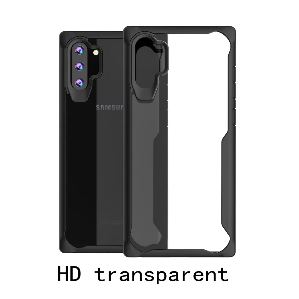 

For Samsung Galaxy Note 10 Case Soft Silicone+Transparent PC Armor Protect Back cover Cases for samsung note 10 plus note10 pro