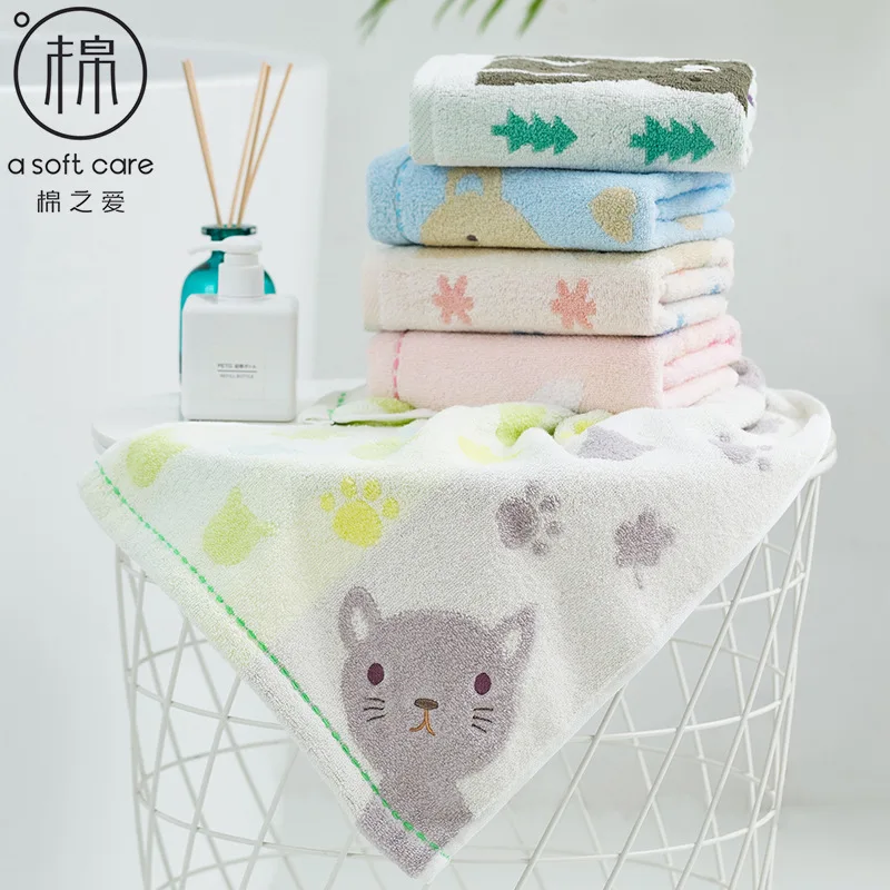 

Cotton Love Pure Cotton Embroidery Cartoon Towel Pure Cotton Children CHILD'S Towel Children Hand Towel 25 * 50cm