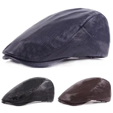 Мужская кепка Newsboy из искусственной кожи для гольфа, вождения Гэтсби, Повседневная кепка, берет