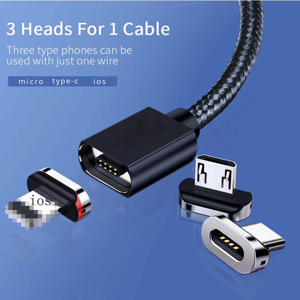 Магнитный кабель Micro USB для Apple IPhone 11 8 7 XS магнитный зарядки Type-C Samsung S10 быстрой и