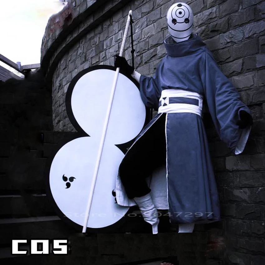 

Adult 7Pcs Naruto Cosplay Costumes Uchiha Obito Cosplay Long Sleeves Black Cloak Mask Men Accessories Anime Halloween Fancy