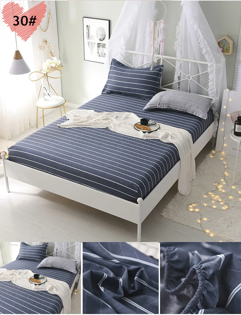 Bed Sheet With Pillowcase 100%Cotton Mattress Cover Fitted Sheet Corner with Elastic Band Bed Sheet 120x200cm/150x200cm