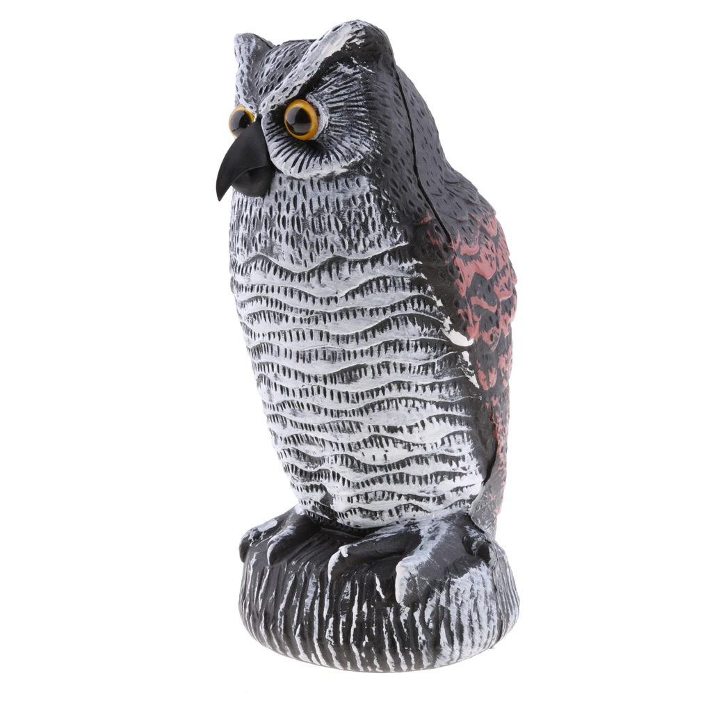 Plastic Owl Scarecrow Decoy Garden Lawn Yard Birds Pest Scare Repellent