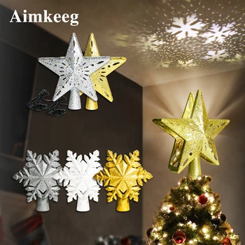 

Christmas Projection Lamp LED 3D Decoration Night Lights Holiday Lighting Flashing Star Snowstorm Style for Home Christmas Tree