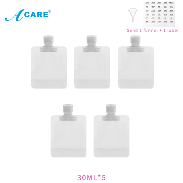 30/50/100ml Packaging Bag Stand Up Spout Pouch Plastic Hand Sanitizer Lotion Shampoo Makeup Fluid Bottles Travel Bag 30ML  5pcs
