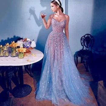 

Eightree Tulle Sequins Evening Dresses Lace Dubai Celebrity Sweetheart Beads Long Prom Gowns A Line Formal Evening Party Dress