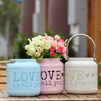 

European Pastoral Style Hollow LOVE Floor Lamp Candle Holder Vase Storage Bucket Wedding Party DIY Home decoration
