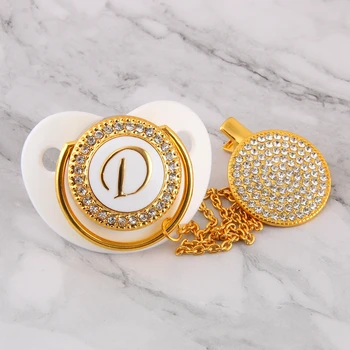 

Elegant Letter D Bling Pacifier Dummy Pacifier Clip Wholesale Accepted