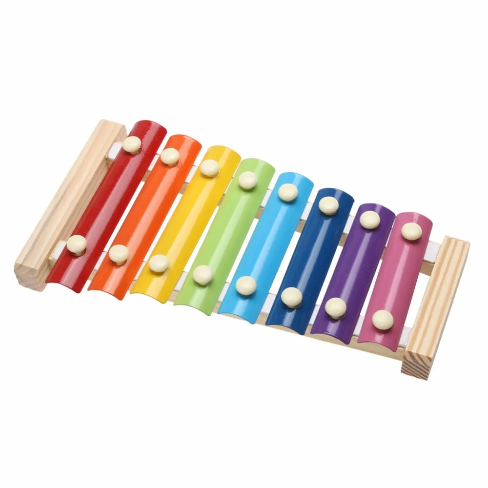 WS Обучающие Развивающие деревянные ксилофон для детей Детские музыкальные игрушки ксилофон Wide Juguetes 8-Note музыкальный инструмент образование