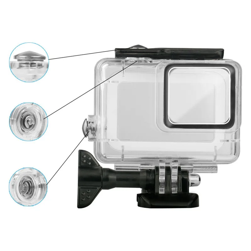 Подводный дайвинг водонепроницаемый корпус+ закаленная пленка для GoPro Hero7 белый/серебристый камера Go Pro Аксессуары