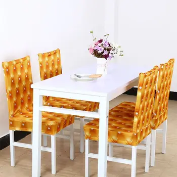 

New Stretchy Dining Chairs Cover Short Chair Covers Washable Protector Seat Slipcover For Wedding Party Restaurant Banquet Decor