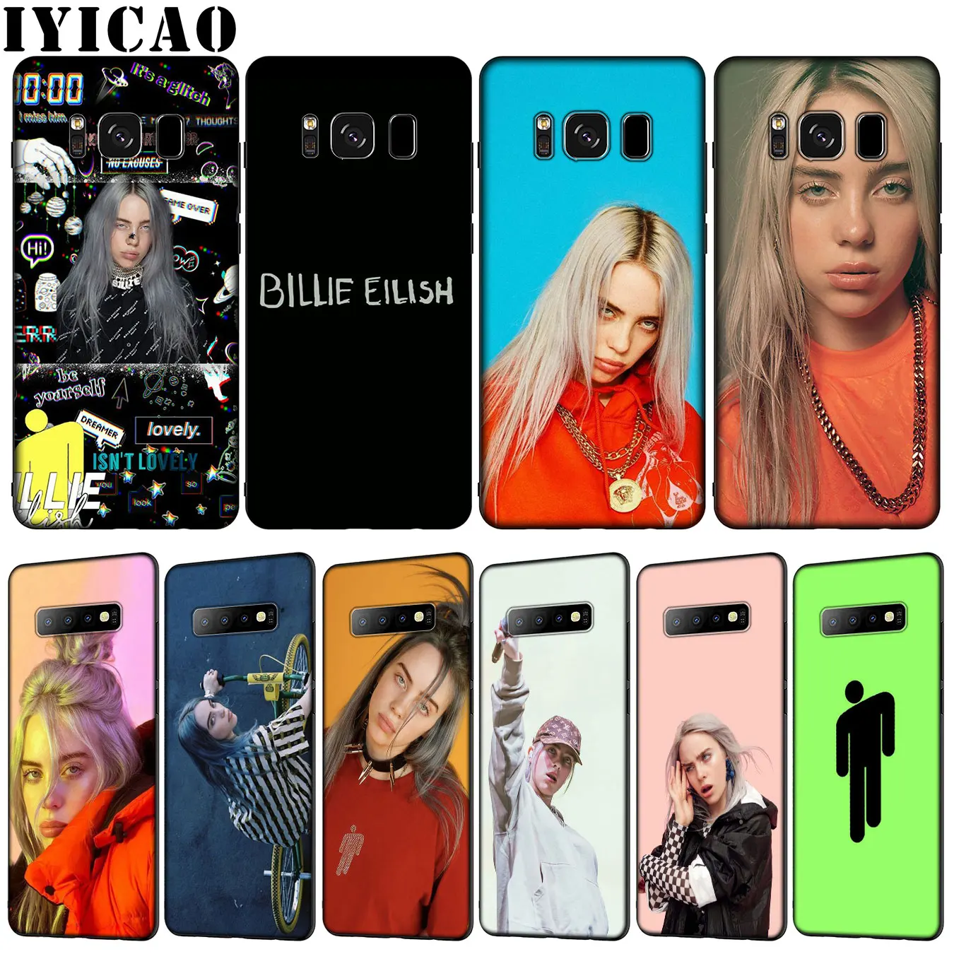 

IYICAO Billie Eilish Soft TPU Silicone Phone Case for Samsung Galaxy S10 E S9 S8 Plus S6 S7 Edge S10e