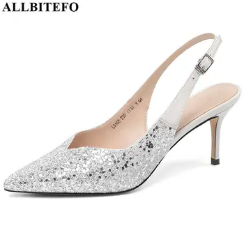

ALLBITEFO fashion Sequins brand summer women sandals high quality women high heel shoes women sandals party women shoes