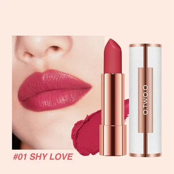 

O.TWO.O 3 Pcs Set Gold Silk Brocade Velvet Lipstick Lips Makeup Kit Long Lasting Waterproof Matte Lipstick Suit Lip Balm Tint