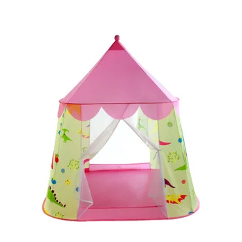 

Kids Ball Pool Game House Dinosaur Pattern Play House Toys Children Princess Prince Castle Tent Portable for Indoor (Blue)