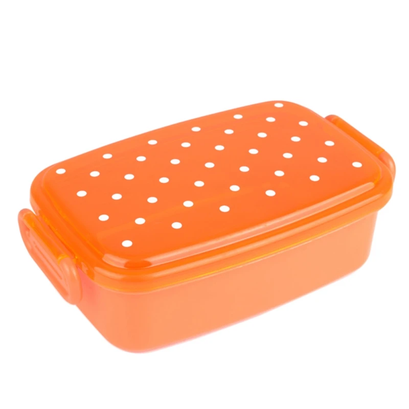 Милая пластиковая коробка Bento для пикника, однослойный Ланч-бокс для детей на открытом воздухе, 1 шт. контейнер для хранения еды, коробка для еды - Цвет: Оранжевый