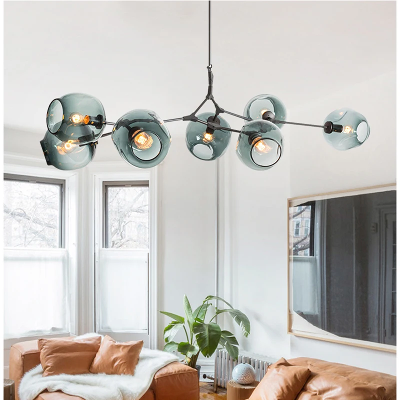 

Nordic Glass ball LOFT LED Chandelier Modern Chandelier Lightingfor Living Room Bedroom Couture Hanging Lamp Kitchen lamp lustre