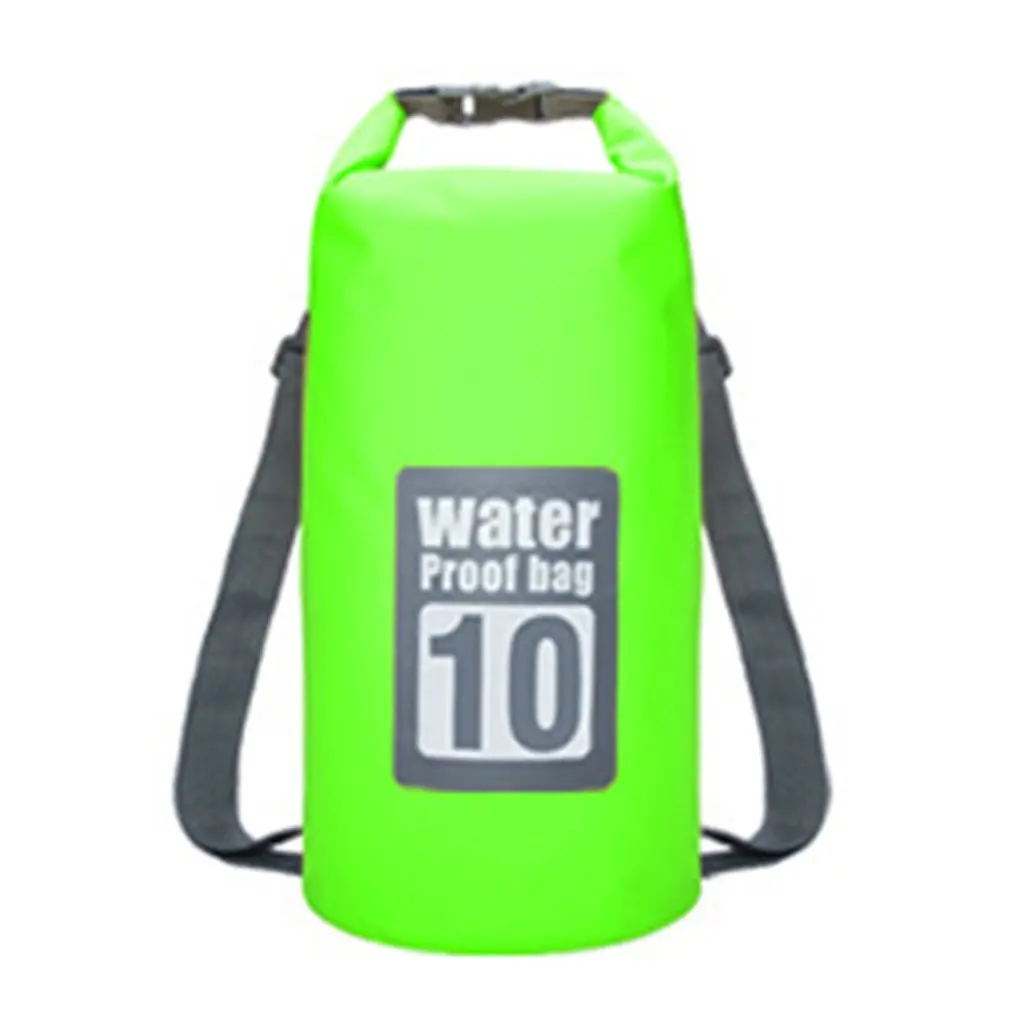 green 10L Водонепроницаемая сумка для плавания, рюкзак для сухого плавания, складная дорожная сумка для хранения, большая емкость для каноэ, рафтинга на каяке - Цвет: green 10L