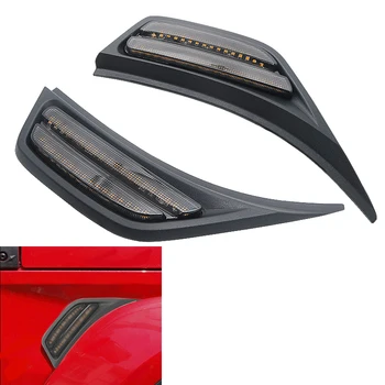 

2x Smoke Front Fender LED Side Marker Light Amber Turn Signal Parking Lamp Lights for 2018 2019 Jeep Wrangler JL Gladiator JT
