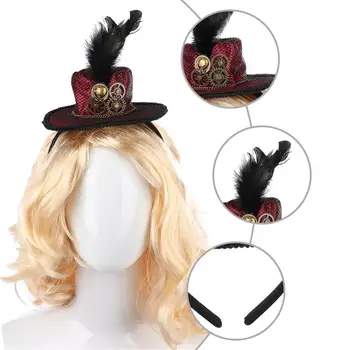 

1pc Feather Mini Hat Headband Lovely Fashion Pretty Halloween Hat Headband Halloween Headband Mini Hat Headband for Adults Kids