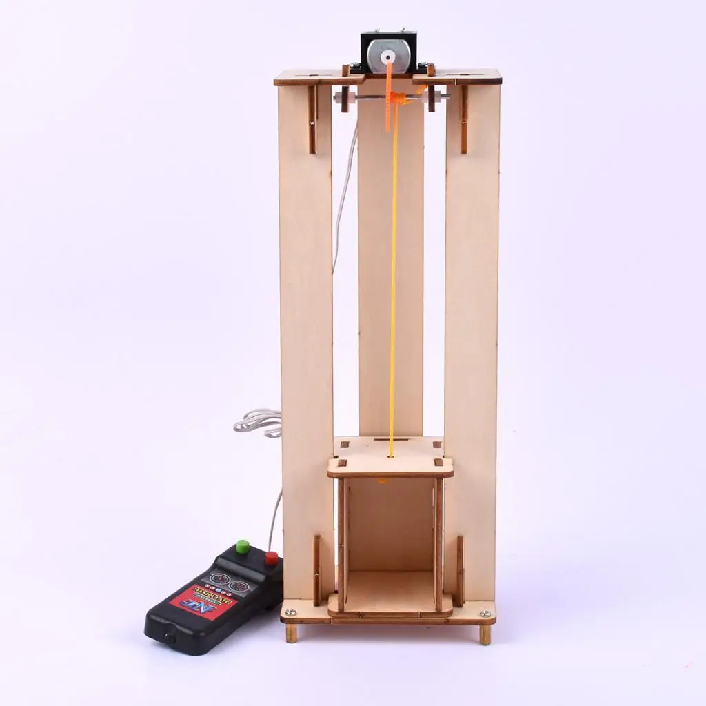 Children Self-Assemble Handmade Electric Lift Machine Scientific Experimental Model Toys for Kids Operation Ability Gift