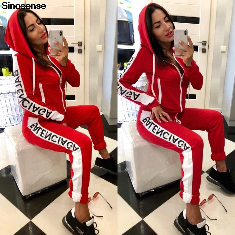 

New Autumn Winter Letter Print Two Piece Set 2019 Full Zipper Hoodie+Long Pant 2 Piece Outfits Women Sportswear Tracksuit