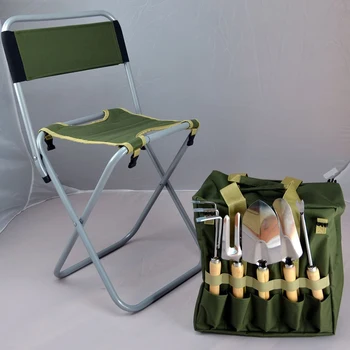 

1 Set Portable Garden Tool Bag Small Tools Canvas Bag Gardening Tool Bag Kit Lazyback Chair Tool Bag for Home Store (Green)