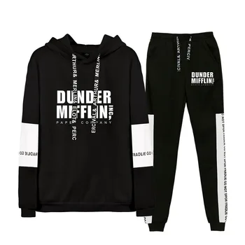 

The Office TV Show Dunder Mifflin Custom Tracksuit Two Piece Set Women/Men Long Sleeve Hoodies+Sweatpants Streetwear Clothes