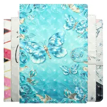 

New 3D Butterfly Printing PU Leather Case For Apple iPad 2 3 4 ipad 2 ipad 3 ipad 4 9.7 inch cover with card slots case