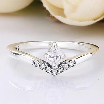 

Original Classic Wish Rings With Crystal For Women 925 Sterling Silver Ring Wedding Party Gift Fine Jewelry
