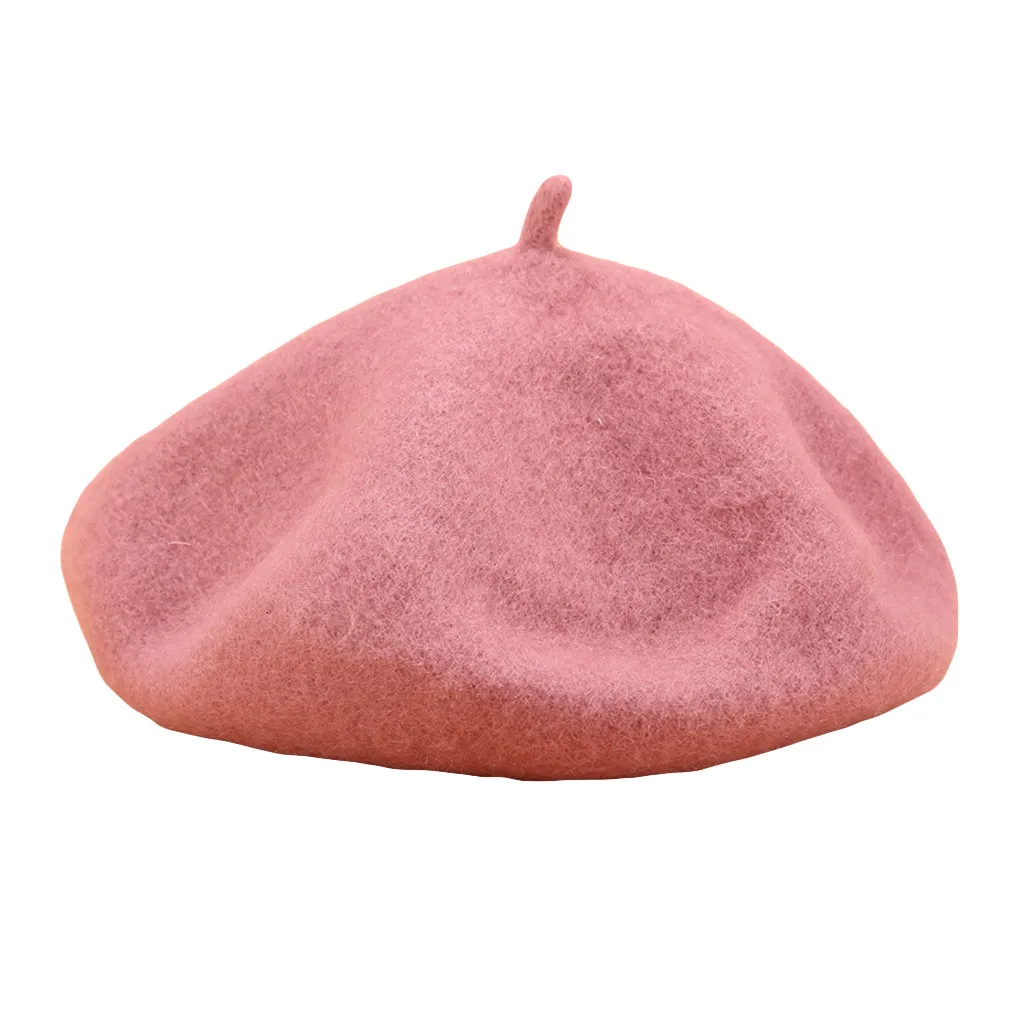 Watermelon Red Шерстяной берет женские осенне-зимние береты винтажный толстый теплый мягкий берет французская Кепка плоская кепка берет femme boinas para mujer берет# H - Цвет: Watermelon Red