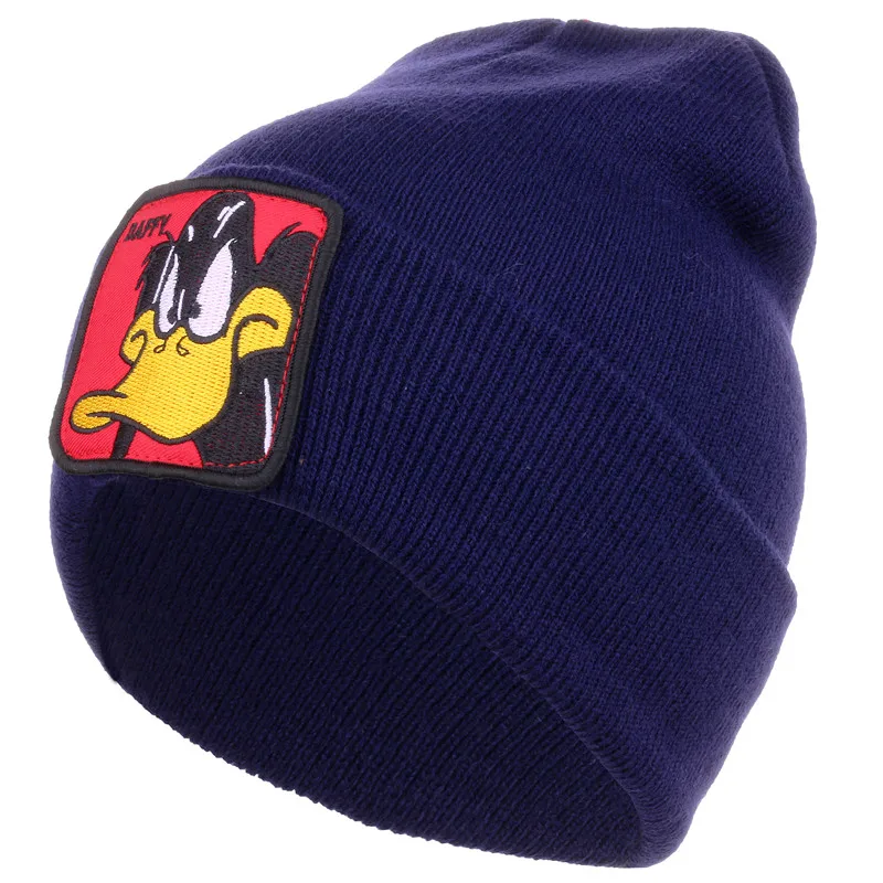 B navy CRUOXIBB Fashion Dragon Ball Winter Beanie Hat for Men Women Solid Hip-hop Casual Cuffed Beanies Bonnet Warm Knitted Hat - Цвет: B navy