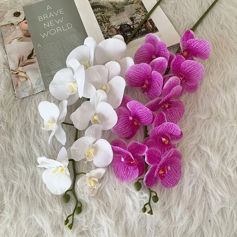 Flores de orquídea branca de seda artificial alta qualidade borboleta traça  phalaenopsis falsa flor para casa de casamento festival decoração|Flores  secas artificiais| - AliExpress
