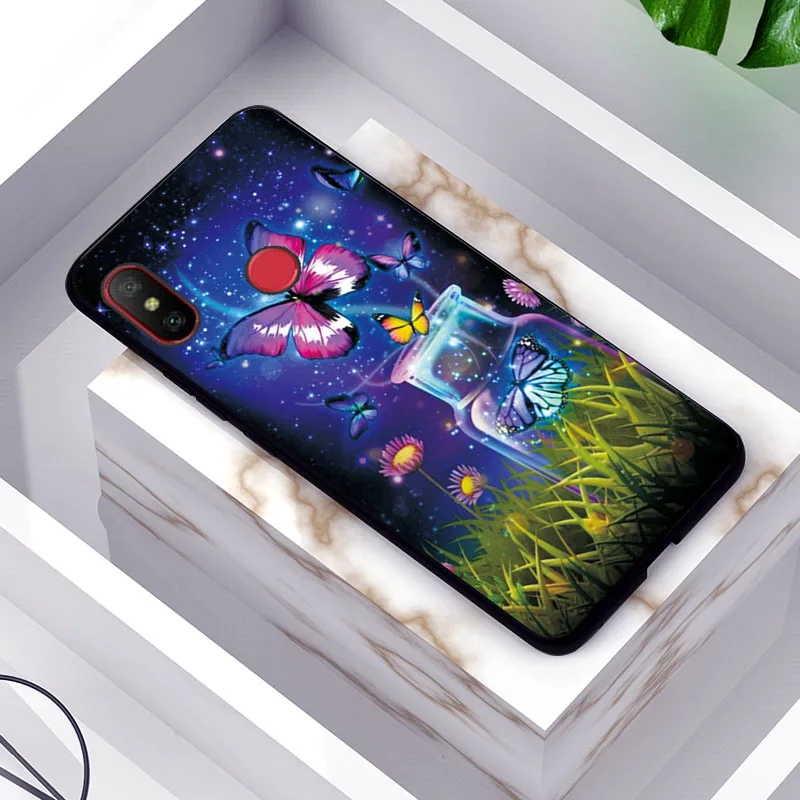 Красивый чехол для телефона с цветами для Xiaomi Redmi Note 5 6 7 Pro, чехол, черный ТПУ для Redmi Note 4X4, чехол для Redmi 6A 7A, задняя крышка - Цвет: TPUBLK615