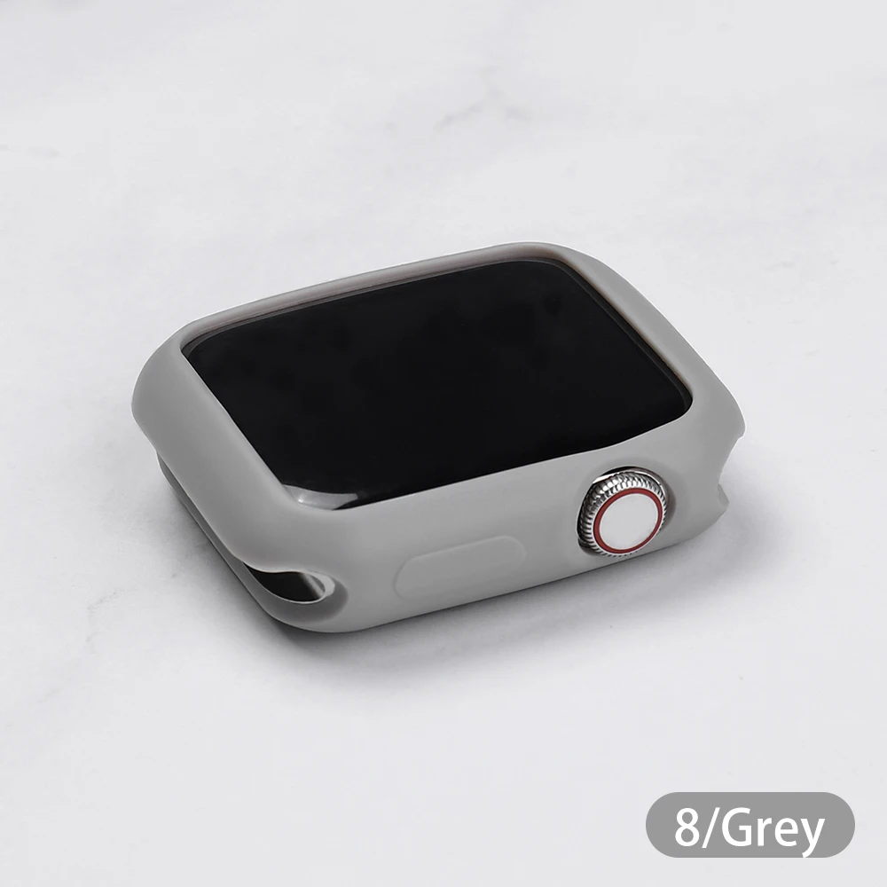 TPU чехол Apple для серии 5 4 44 мм 40 мм iWatch series 321 38 мм 42 мм силикагель цветной защитный чехол подходит для ультратонкого ободка - Цвет: light grey