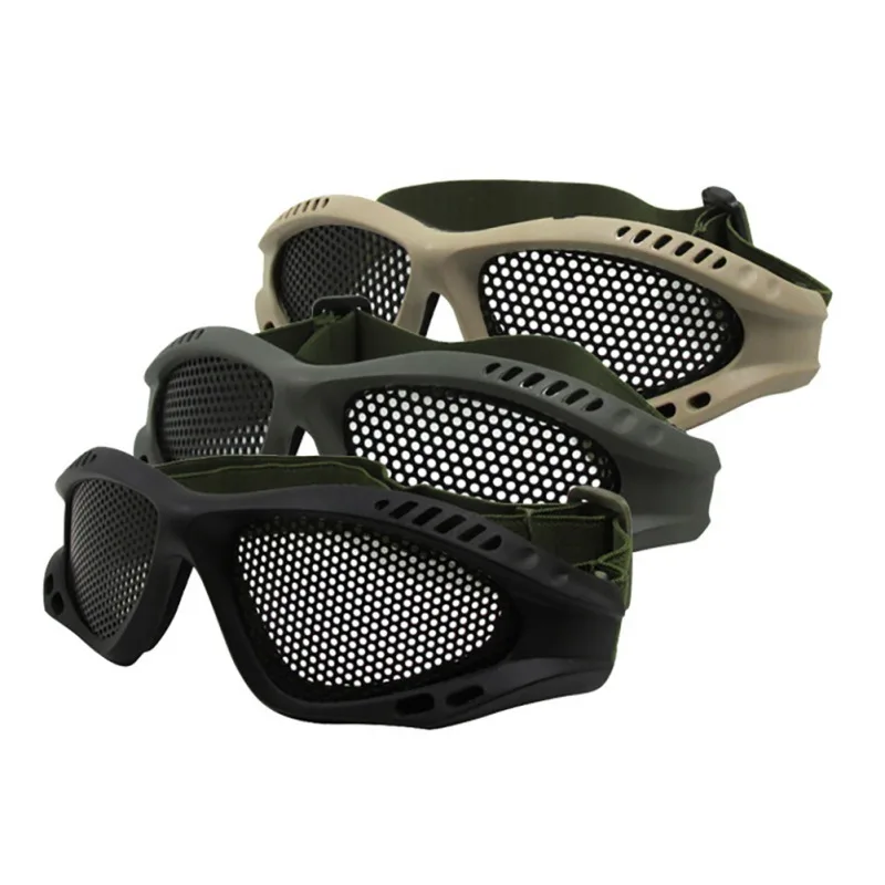 Tactical Airsoft Cycling Paintball Climbing Protect Eyes No Fog Mesh Glasses Wire Mesh Lens Eyewear Goggles Adjustable helmet