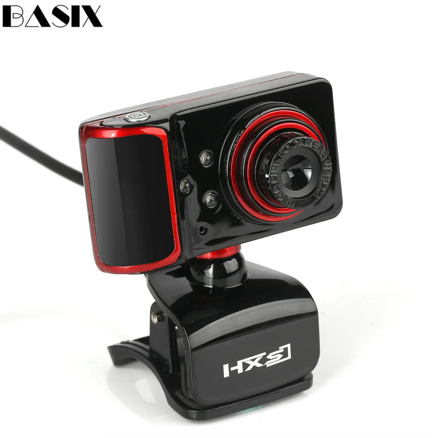

Basix Usb Webcam 16 Megapixels with Microphone 3 LED Light for Night Computer Camera for Influencer Skype Youtube Veido Web Cam