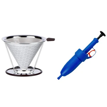

Pour over Coffee Filter with New Air Power Drain Blaster High Pressure Powerful Manual Sink Plunger Opener Cleaner Pump