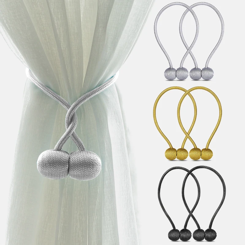 1 pcs new Magnetic Ball New Pearl Curtain Simple hanging ball curtain clip curtain pearl tie rope Clips Holder curtain accessory