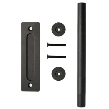 

Flush Pull Easy Install Sliding Barn Rustic Garage Gate Shed Replacement Durable Door Handle Double Side Furniture Carbon Steel