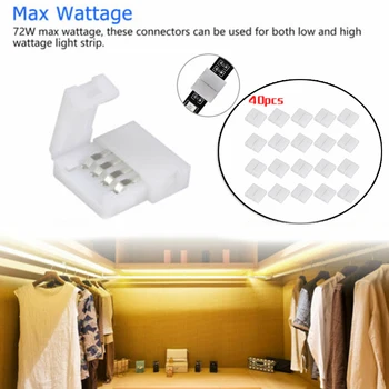 

Magnet LED Strip Connectors Connected Locked 40Pcs 4Pin 10mm For 5050 RGB