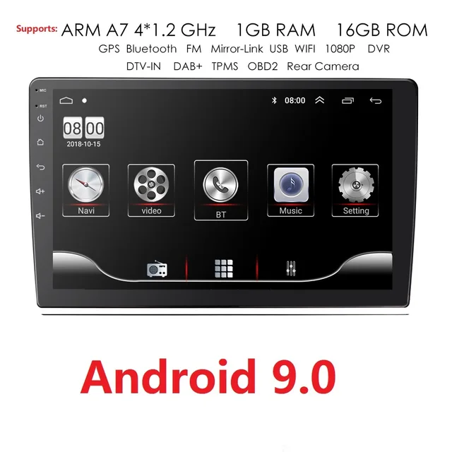 $US $59.99  9/10.1 INCH Android 9.0 GPS Navigation Autoradio Multimedia DVD Player Bluetooth WIFI MirrorLink OB