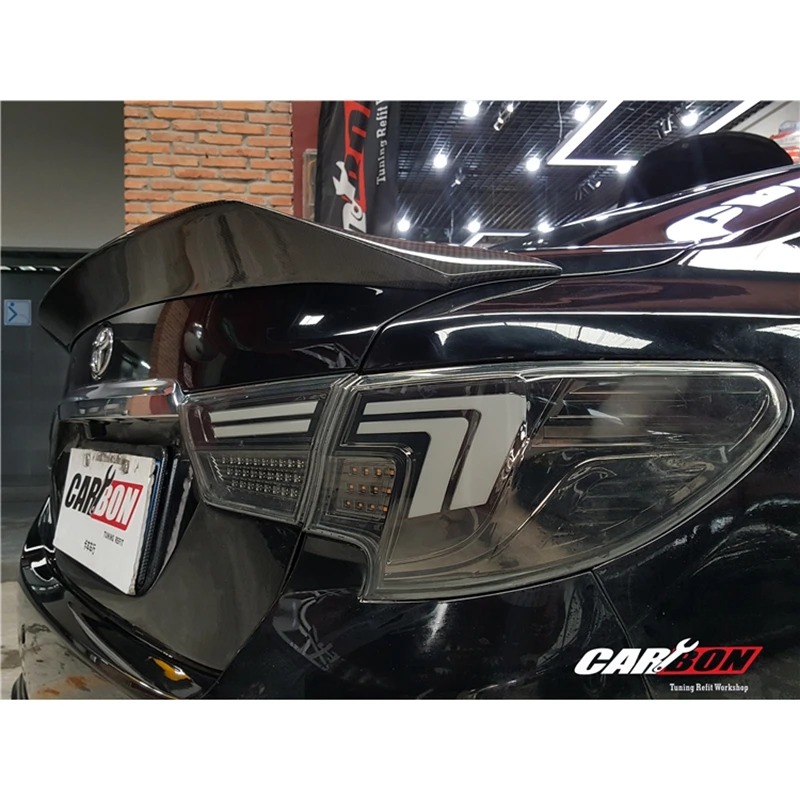 Для Toyota Mark X REIZ спойлер 2010 11 12 13 14 15 16 17 лет Глянцевая углеродное волокно заднее крыло K стиль аксессуары